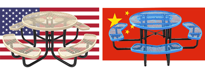 Commercial Picnic Tables Made in the USA vs China